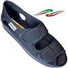 EMANUELA PANTOFOLE EMANUELA Sandali ciabatte pantofole donna regolabili con strappi tessuto alveare forato traspirtante Made in italy (blu alveare, Sistema Taglie Calzature EU, Adulto, Donna, Numero, Media, 38)