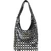 KMGDM Borchie alla moda borchiate borsa a tracolla per le donne di moda leggero e pratico PU ascella borse casual borsa a secchiello, Nero , 22x22cm