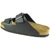 Birkenstock - Ciabatte unisex per adulti, 551253, Arizona Birko-Flor, Nero (44), 46 EU Schmal