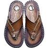 G&F Uomini Infradito Spiaggia Passeggio Sandali Tomaia in Pelle Microfibra Pantofole Anti Scivolo Suola in Plastica (Color : Khaki, Size : 40)