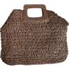 CTIRCHIU Borsa di Paglia Estiva Vintage da Donna , Grande Capienza , Marrone Scuro | Rafia Intrecciata, Uso per Shopping e Feste, Stile Unico e Decorativo, per Uscite All'aperto Colore Casuale