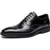 Generic Scarpe Eleganti Casual da Uomo, Classiche Brogue con Punta A Coda di Rondine, Stringate, Moderne Scarpe Oxford in Pelle Formali,Nero,42 EU