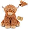 Bobbie & Laxi Cuscino di peluche ponderato a forma di mucca delle Highlands, 56 cm e 2 kg, regolabile per sedersi e sdraiarsi, con borsa rimovibile in ceramica per compagno, regali morbidi e morbidi per adulti