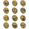 Mercollection 12 pz/set di monete commemorative animali africani giacinto ara lemure tigre siberiana Zambia 1000 Kwacha metallo cristallo medaglie regalo collezione