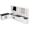 Phefop Set di Mobili da Cucina in Miniatura per Casa delle Bambole in Legno, Bancone e Armadietti in Legno di Betulla, Accessori da Cucina per Casa delle Bambole in Scala 1:12 per i Giochi dei Bambini