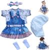 Scnbom bambole reborn vestiti per 45-60cm silicone bambola femmina vere toddler originali bambolotti maschio parti (Gonna blu 5pcs Set)