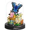 TOY PLAYER Mini set di mattoncini da costruzione a forma di farfalla, con cupola antipolvere e base, regalo per ragazze dai 6 anni in su (530 pezzi)
