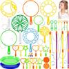 CYJJYZ 32Pcs Kit Bolle Di Sapone Giganti, Bolle di Sapone Bacchetta, Bacchetta a Bolle Impostato, Bacchetta A Bolle Bambini per Attività Estive All'aperto, Compleanni,Matrimonio