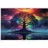 Wehsaeho Puzzle 2000 Pezzi Albero della vita Puzzle Colore Adulti Arte Grandi Dimensioni Jigsaw di Legno con una Scatola e Poster, Impossibili Jigsaw Gioco Familiare, Home Decor Regalo Donna 99x70cm D-640