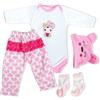 Scnbom bambole reborn vestiti per 45-60cm silicone bambola femmina vere toddler originali bambolotti maschio parti (Orso rosa 4pcs Set)