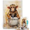 AITEXI Puzzle 1000 pezzi per adolescenti L'ora del bagno delle scimmie Gioco intellettuale giocattolo Regalo di compleanno, regali, arte murale 38x26cm