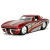 Jada Big Time Muscle 1:24 1963 Chevy Corvette Stingray macchina pressofusa giocattolo per bambini e adulti (rosso/argento)