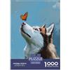 KNZVCXUEH Cane e Farfalla Jigsaw 1000Pcs Malamute dell'Alaska Puzzle Classic Adulti Ragazzi Giochi Regalo 70x50cm/1000pcs