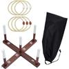 Generic Gioco per lanciare gli anelli, in legno massello, 41 x 13,5 x 6 cm, gioco da cortile all'aperto, giocattoli portatili con borsa per il trasporto, per cortile, spiaggia, campeggio, picnic, famiglia