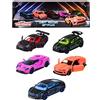 Majorette - SL Light Racer Giftpack - Cofanetto 5 veicoli - Auto in miniatura in metallo - Colori Neon - Scala 1/64° - 212053179
