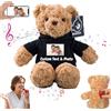 MeterBear Orso di Peluche Personalizzato con Registratore Vocale Personalizzato Teddy Bear, Orsacchiotto Peluche come Regalo Personalizzati per Donne Uomini a San Valentino, Regali Anniversario (26cm)