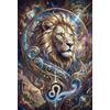 ASDFGHJKLZA Segno zodiacale Leone Puzzle in Legno 500 Pezzi, Regalo Art Nouveau