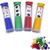 Generic Dadi Centrali Sinistro Destro, Divertente Gioco Dadi Portatile 4 Tubi Set,Ogni Scatola Ha 3 Dadi e 24 Gettoni, Interessante Gioco Di Società per Serate In Famiglia,Riunioni Di Amici,Viaggi