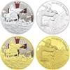Mercollection Set di 4 monete commemorative dei cavalieri templari europei in metallo, Pauperes Commilitones Christi Templique Solomonici, collezione regalo