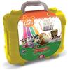 Multiprint Valigetta Travel Set 44 Gatti, Made in Italy, Album da Colorare, con Puzzle e Matite, Set Timbrini Bimbi, in Legno e Gomma Naturale, Inchiostro Lavabile Atossico, Idea Regalo, Art.42986