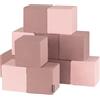 KiddyMoon Cubi Morbidi Schiuma 14 Cm, Blocchi Bambini, Fodera Cotone Zip Lavabile, Sensoriali, 12 Pezzi, Cubi:Erica/Rosa