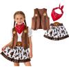 Generico Costume Cowboy Bambino, Costume da Cowgirl con Gilet, Pantaloni, Cappello da Cowboy e Foulard da Cowboy Accessorio per Costume da Cowboy per Carnevale e Cosplay