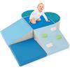RELAX4LIFE Set di Giocattoli da Arrampicata 6 Pezzi per Bambini, con Schiuma EPE, Set di Giocattoli, Blocchi in Schiuma per Bambini dai 1+ Anno (ROSA) (blu)