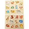 YARNOW Puzzle di Legno Animali per Bambini 2 Unit Set Educativo per Sviluppare Abilità Motorie Fini per Feste e Compleanni
