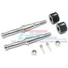 GPM Tamiya T3-01 Dancing Rider Trike Aggiornamento Parti Stainless Steel Rear Wheel Shaft with Aluminium Hex Adapter (+2mm) - 4Pc Set Black