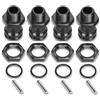 flexman 4 Pezzi RC Estensione Ruota, 17mm Esagonale 23mm Adattatore di Estensione Ruota, Adattatore di Conversione Mozzo Ruota Esagonale in Lega di Alluminio per Modello di Auto RC 1/8(Negro)