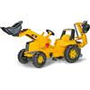 Rolly Toys 813001 - Veicolo a Pedali Cat Backhoe con Ruspa Junior e Escavatore Posteriore