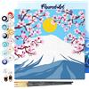 Figured'Art Mini Dipingere con i Numeri 20x20cm con Telaio - Paint by Numbers Monte Fuji, Passatempo per Adulti, Kit Completo, Hobby Creativi - Quadri fai da te Tela Già Incorniciata