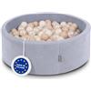 KiddyMoon Piscina 90X30cm/200 Palline In Schiuma Rotonda Morbida Per Bambini