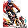 AITEXI Puzzle da 1000 pezzi per adulti Ciclismo Bici sport arte Giocattoli educativi per l'apprendimento Giochi per famiglie Un'opera d'arte 38x26cm