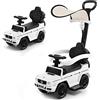 COSTWAY Auto a Spinta per Bambini, Macchina Cavalcabile a Spinta con Tettuccio Regolabile Maniglia per Genitori Paracolpi, Ideale per Bambini 12-36 Mesi (Bianco)
