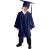 Generic Set Toga e Tocco Bambini Cerimonia di Laurea Vestito Accademico Scuola Materna Primaria Media Costume Dottorato Abito con Cappello Nappina Chiusura Lampo Unisex Vari Colori Festa (Navy, 4-5 Years)