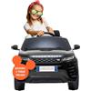 BabyCar Range Rover Evoque | Macchina per Bambini Elettrica Telecomandata 12V 2 Motori 35W | Auto Elettrica per Bambini 2 Posti con Sedile in Pelle | Licenza Ufficiale | Nero, MP4, Occhiali-Targa