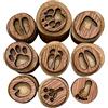 rockible 9 Pezzi Set di Timbri in Legno Impronte di Animali Pittura a Mano Animali Timbri Timbri di Animali per Pianificatori di Argilla, Stile C S 2,5-3,5 cm