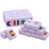 Toyvian 64pezzi Gioco Di Tessere Mahjong Bandiere Nazionali Set Di Tessere in Melamina Da Gioco Da Tavolo Educativo Per Giocatori Per Famiglie Feste e Apprendimento Geografico