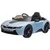 HOMCOM Macchina Elettrica per Bambini 3-8 anni 6V Licenza BMW I8 Coupé, Auto Elettrica per Bambini con Fari, Musica e Telecomando in PP e Metallo, Velocità Massima 3km/h, 115x72.5x46cm, Blu