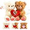 GOUFEISUN Orsacchiotto Personalizzato Che Si Abbracciano Con Cuore, Personalizzato Hugging Teddy Bear Con Testo E Foto 2 Pezzi, Regalo San Valentino Coppia Anche Di Matrimonio, 25cm