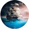 CARGIS Puzzle da 1000 pezzi Kraken attacca la nave dei pirati Puzzle rotondo per adulti e bambini Puzzle di cartone Ottimo regalo per adulti (dimensioni 67,5x67,5 cm)