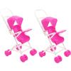 WEKAMOS Set 2 Pezzi Passeggino per Bambole Piccolo in Materiale Sicuro, Accessori per Casa delle Bambole, Gioco Giocattolo per Dimensioni Compatte e Peso Leggero, per Coordinazione e