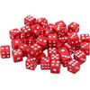 Myya Set di dadi da gioco, 100 dadi in acrilico da 8 mm, colore bianco/rosso/nero, standard a sei lati, per feste di compleanno e giochi da tavolo, adatti per giochi di dadi per insegnare matematica