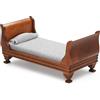 Odoria Casa delle Bambole Letto Miniatura: 1/12 Scala Lettiera per Statuine 15cm Camera da Letto Vittoriano Vintage - Mini Mobili Antico Retrò Legno Marrone
