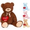 Brubaker Orsacchiotto XXL 100 cm Marrone con Un I Love You Cuore - Orso Orsetto Morbido Gigante