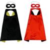 Proumhang 2 pezzi Mantello Maschera set Halloween Natale Carnevale Bambini Festa di compleanno Cosplay Performance Costume Mantello Mantelli da Supereroe per Bambini da 1 a 9 anni Rosso + Nero