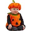 Generico Costume da Zucca per Neonato, Vestito Halloween Bambino, Tuta Invernale per Neonati, Pigiama Intero Invernale per Bambini, Costumi di Cosplay di Halloween per Neonato (C03-Orange, 6-12 Months)