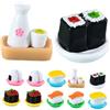 PartyKindom Set di 12 Pezzi di Sushi Realistico in Resina Riutilizzabile, Stile Assortito per Decorazione e Gioco di Sushi Giapponese da Tavolo Stile Casuale