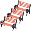 STOBOK 3 Pezzi Mini Modelli Di Panchine Da Parco Panchine In Plastica In Miniatura Mini Treno Sedie Lunghe Villaggio Da Giardino Modello Per Il Treno Ferrovia Giardino Micro